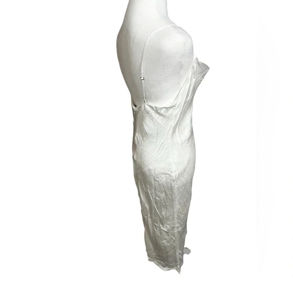 Bardot Slip Dress In Oyster large slit in front adjustable straps maxi - Picture 2 of 13